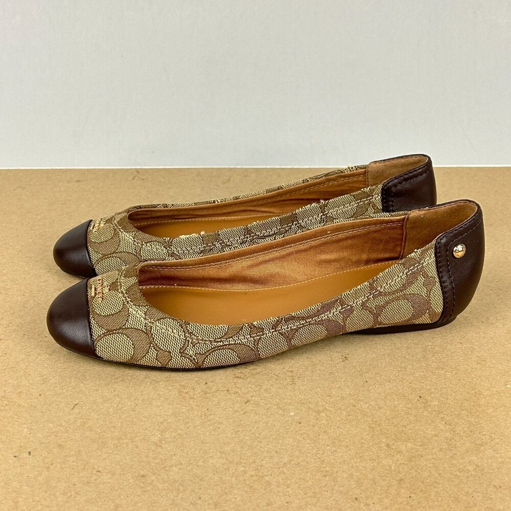 Coach Brown and Tan Flats